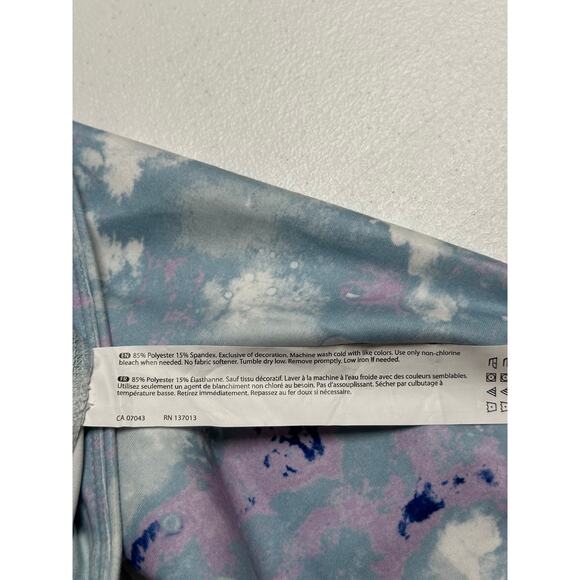 Wildfox Leggings Womens XL Watercolor Spill Tie Dye High Rise Cropped Workout - Picture 7 of 11